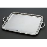 Rectangular tray in a simple design with side handles and monogram in Fraktur script ‘JR’ and date 