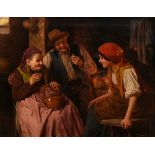Zoppi, Antonio (1860-1926) "Conversation at the hearth", oil/canvas, sign./inscr. lower right, vers