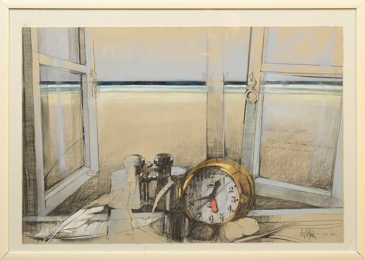 Tegtmeier, Claus (*1946) "Low Tide", pencil/coloured pencil/pastel crayon, sign./titl., num., verso - Image 2 of 6