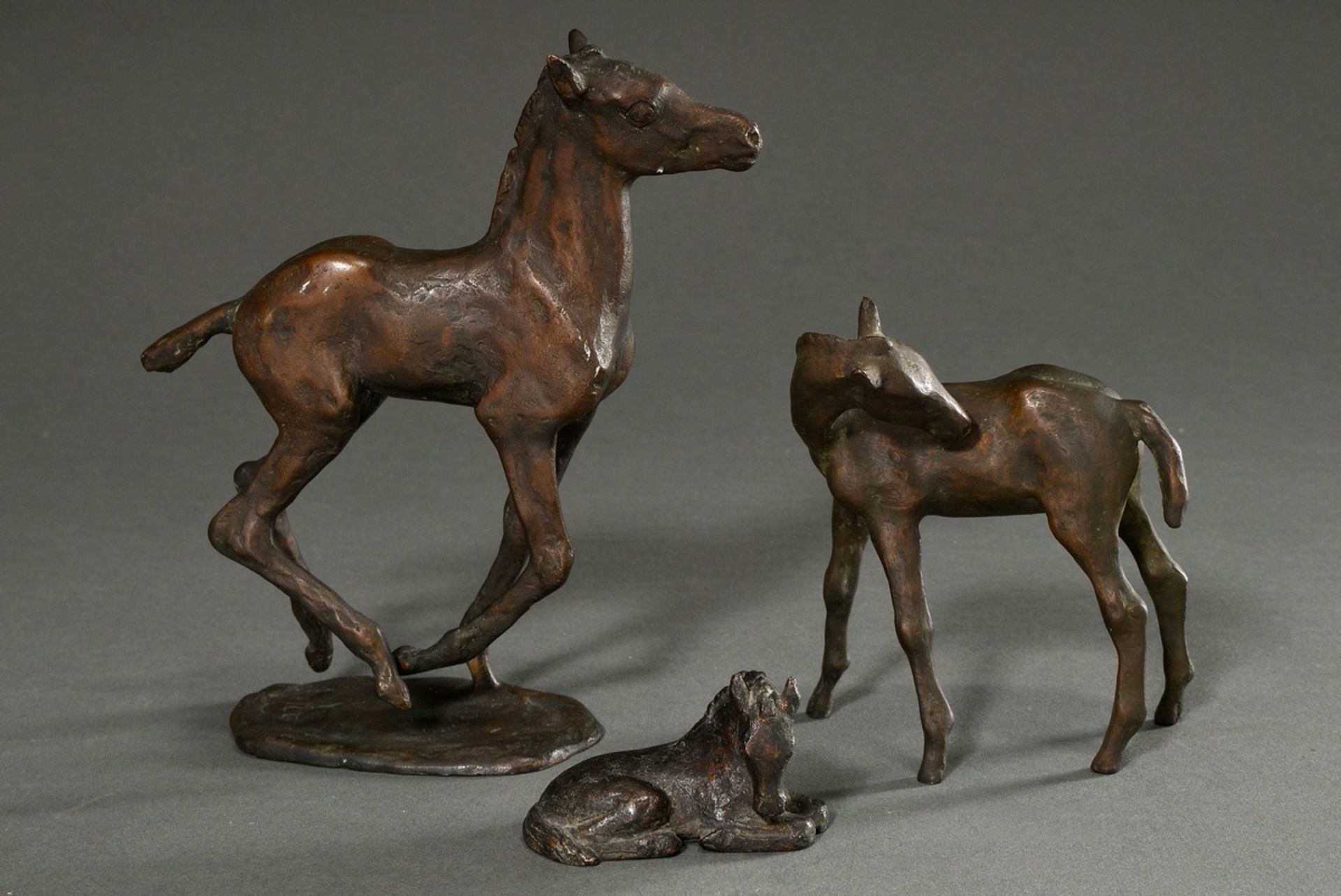3 Strahlendorff-Eilers, Friderun von (1916-2011) "Foals", patinated bronze, each sign., h. 4.5-18.4 - Image 2 of 9