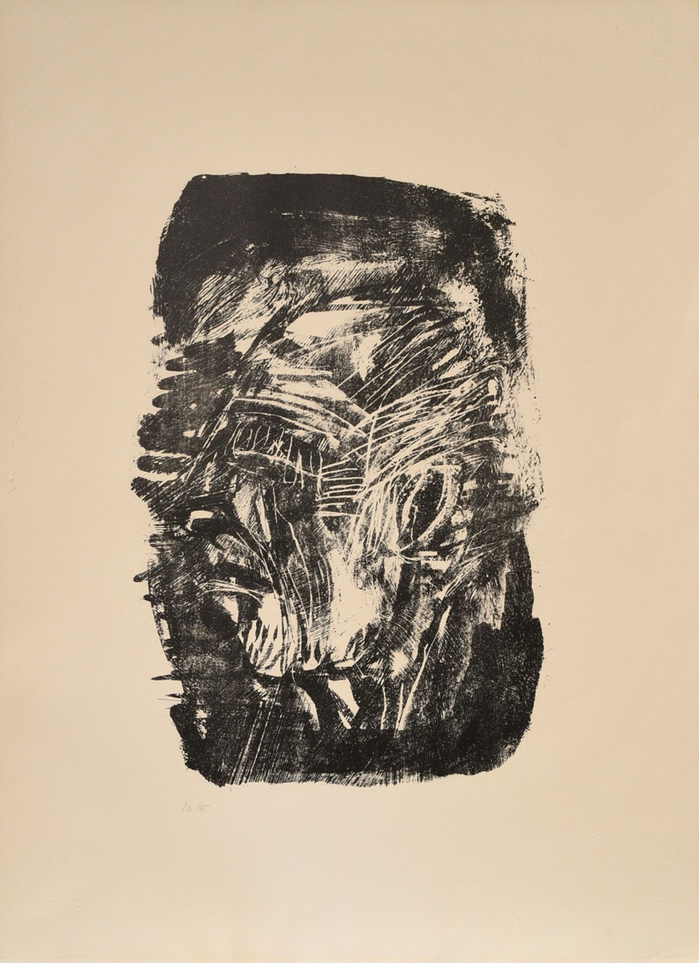 Dix, Otto (1891-1969) 'Self-Portrait I' 1969, lithograph, 16/65, num., verso estate stamp and sign. - Image 2 of 4