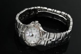 Raymond Weil Edelstahl Parsifal Armbanduhr mit Diamanten im Brillant- und Achtkantschliff (zus. ca