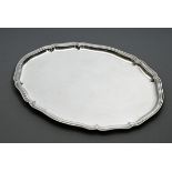 Large oval tray with Chippendale rim, Wilhelm Theodor Binder, silver 835, 1070g, 45x35cm
