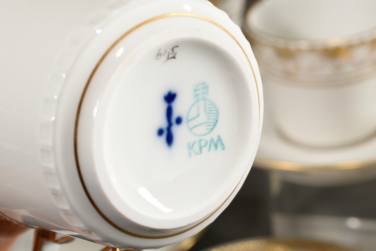 15 Piece KPM Mocha service for 6 people "Kurland" with rich gold decoration - Image 5 of 6