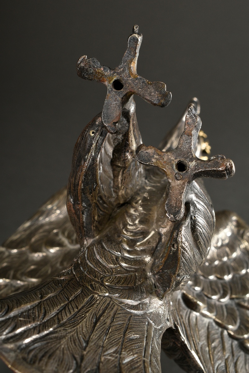 Wilhelmine eagle with German imperial crown in finely chiselled design, approx. 1880/1900, silver-p - Image 5 of 8