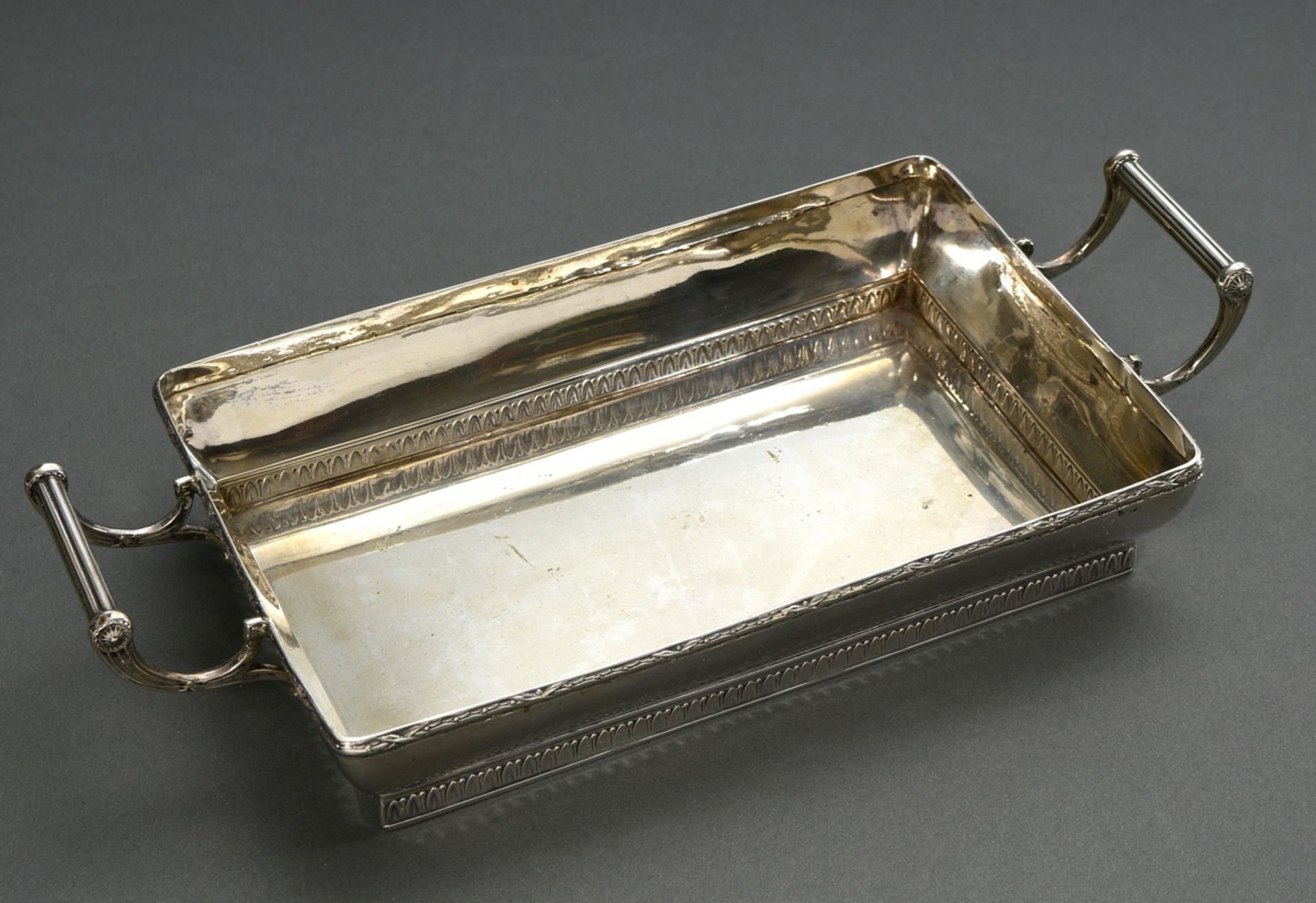 Rectangular bread basket with classical relief friezes and bow handles, Wilhelm Theodor Binder, c.  - Image 4 of 6