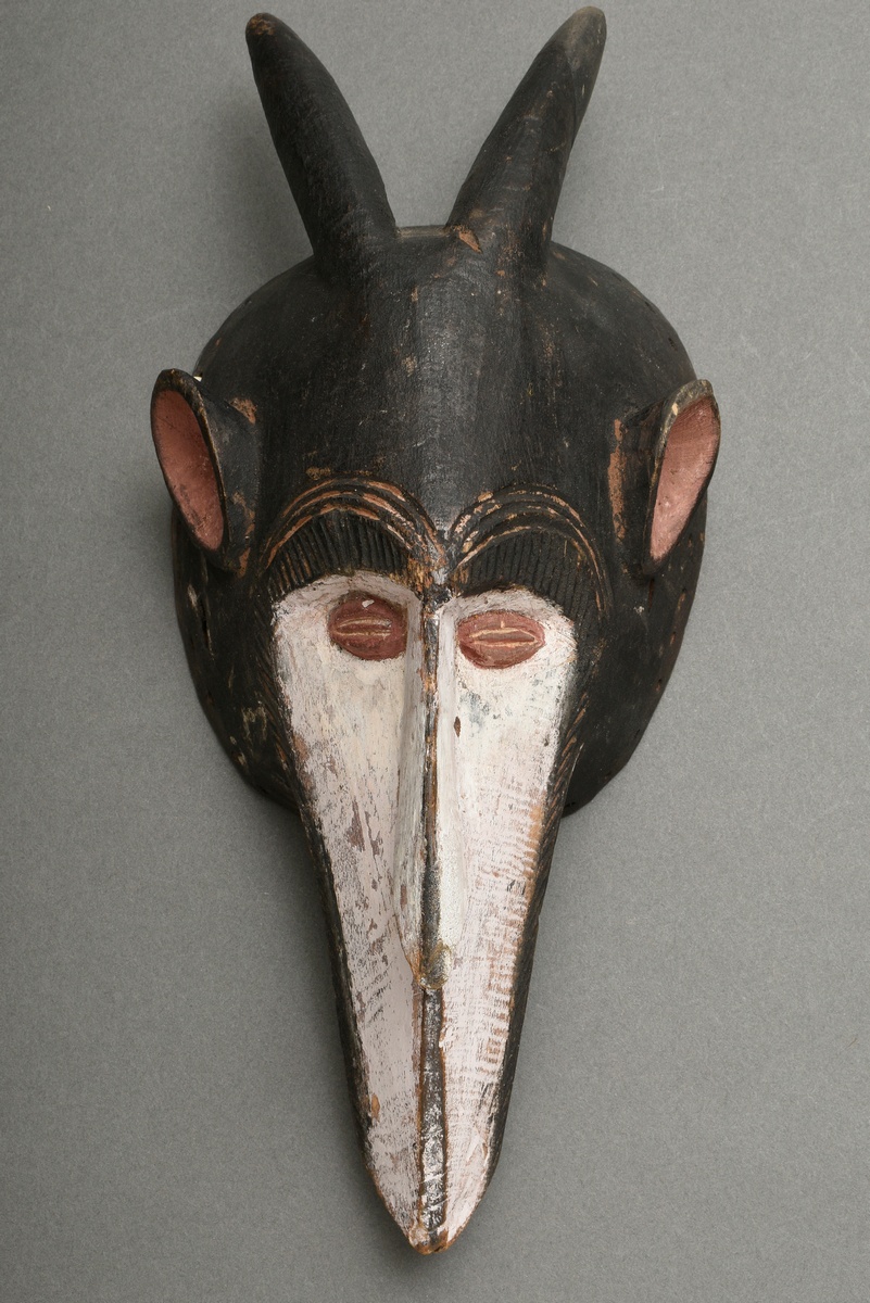 Ula Onu mask, Nigeria/ West Africa, probably 19th c., wood with periodically refreshed paint and ho - Image 2 of 15