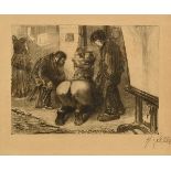 Zille, Heinrich (1858-1929) ‘Der verstopfte Ofen’ c. 1901, heliogravure, sign. b.r., PM 11,4x13,2cm