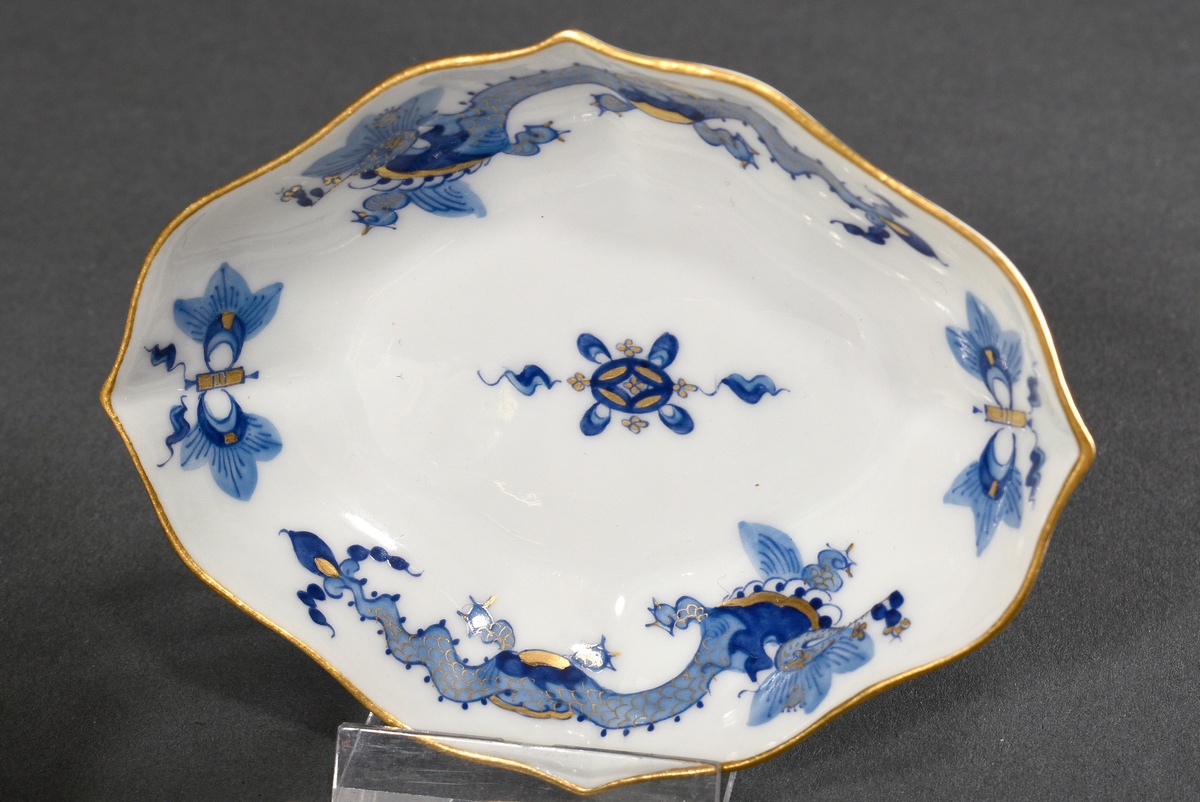 7 Diverse Teile Meissen "Hofdrache" in verschiedenen Farben mit Goldstaffage, 1924-1934, bestehend  - Bild 2 aus 5