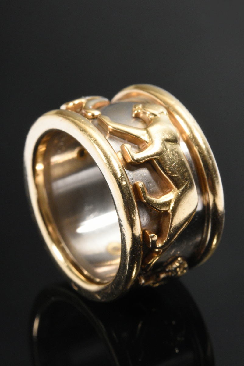 Cartier bicolor gold 750 ring "Walking Panther", signed and numbered, 12.2g, size 50 - Image 2 of 4
