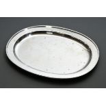 Oval marquetry Art Deco plate, MZ: AM (Arthur Meyle, Pforzheim ?), model no. 5603, handmade, silver