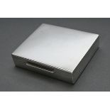 Rectangular cigarette box in simple design, Mark: Kurz Gottlieb, silver 925 with wooden interior, 1