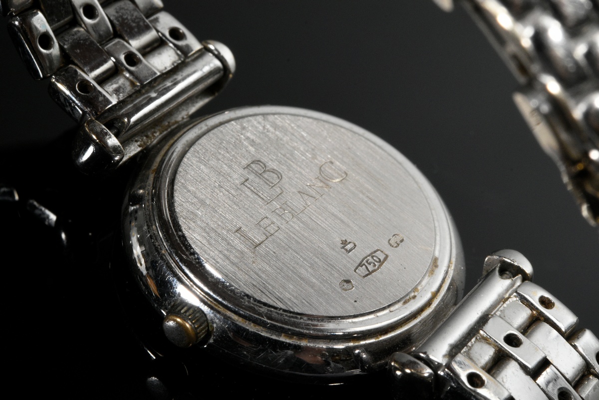 Weißgold 750 LeBlanc Armbanduhr mit Brillanten (zus. ca. 0.80ct,SI/W), Quartzwerk, 49g, L. 18cm, ga - Bild 2 aus 4