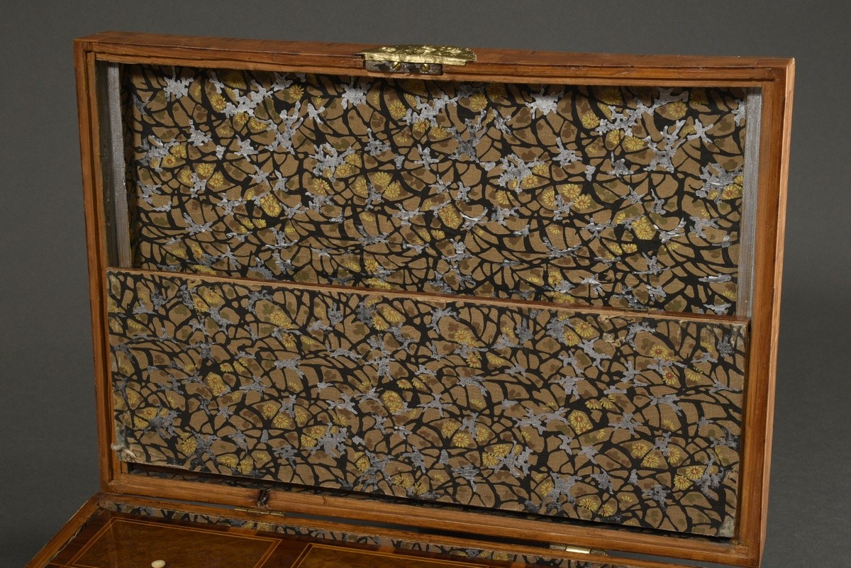 Baroque casket with florally inlaid and colourfully painted case and gilded and chased metal fittin - Image 10 of 13