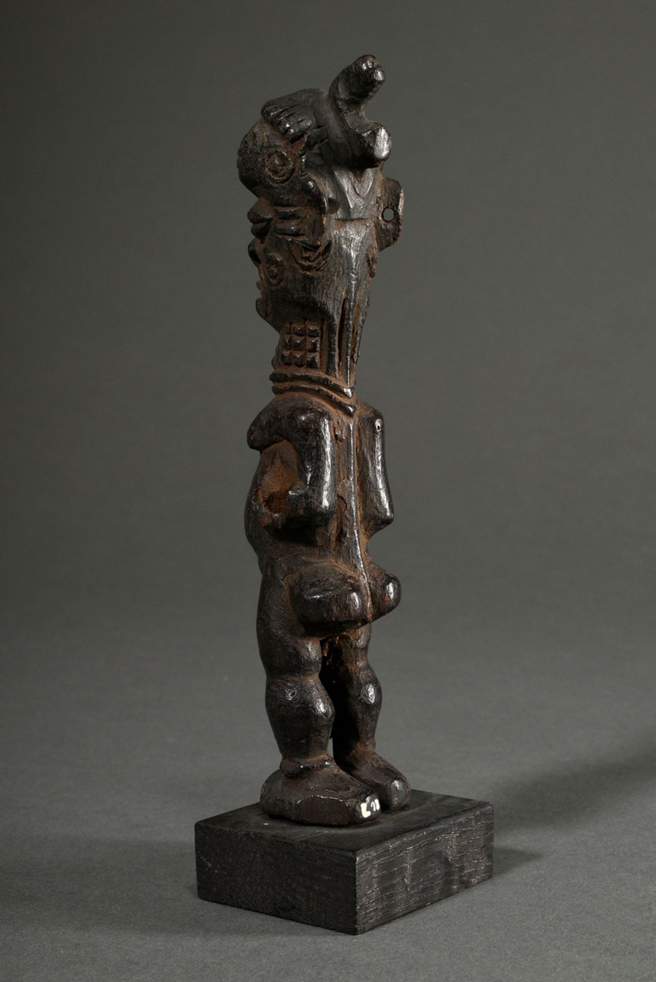 Ancient figure of Lulua, Central Africa/ Congo (DRC), early 20th c., wood, head, face and coiffure  - Image 2 of 10