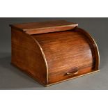 Elegant mahogany letter box with 7 staggered compartments, Rolleau clasp and inlaid brass bands, ap