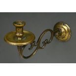 Bronze wall applique with volute arm and simple drip tray, 18th century, 13x8.5x28cm