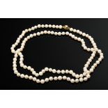 Cultured pearl necklace with gold-plated silver 925 magnetic ball clasp, 97g, l. 118, Ø 7.4-8.4mm