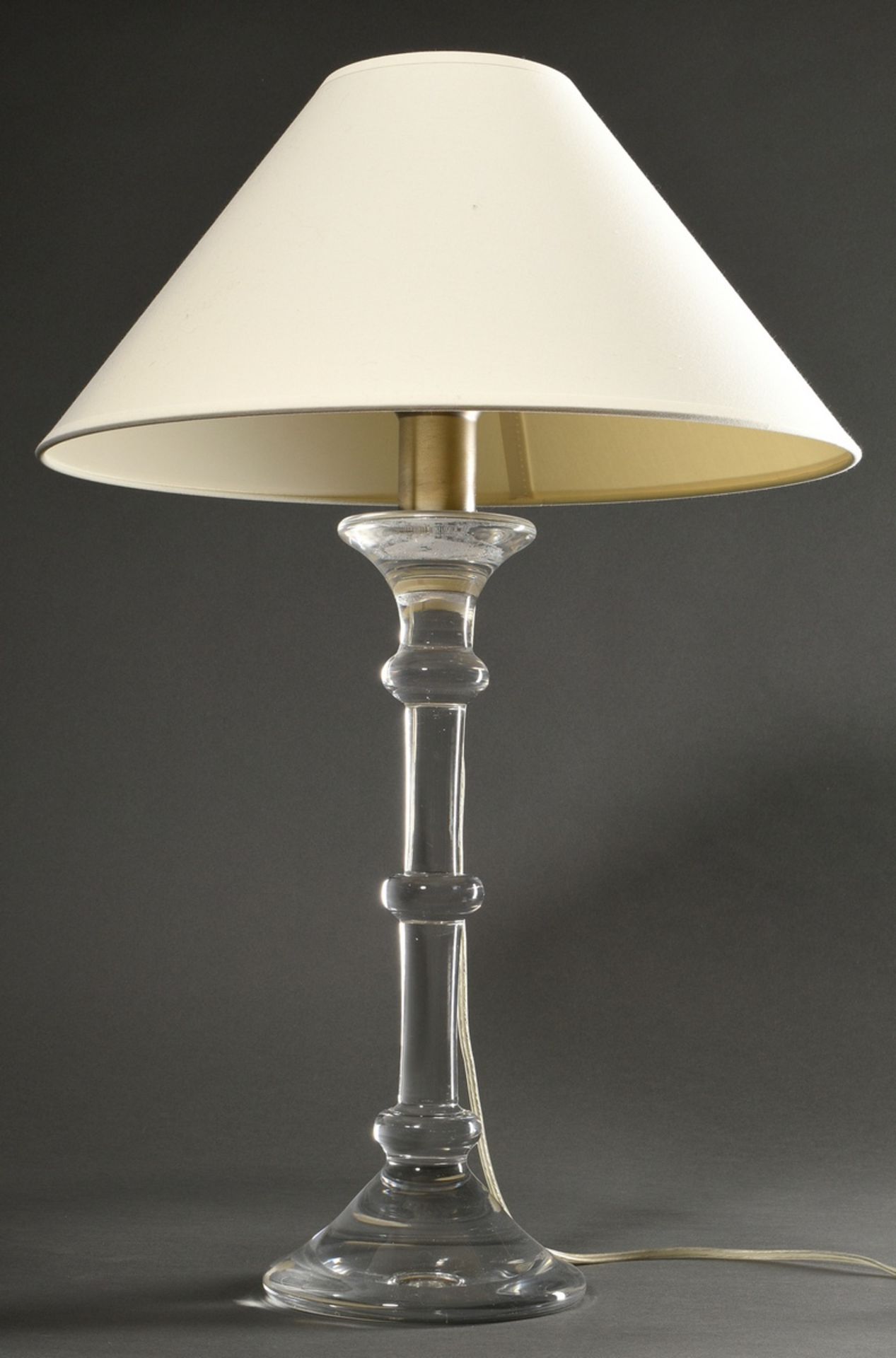 Table lamp "Tiffany" with glass shaft, designed by Ingo Maurer, 1969, h. 74cm