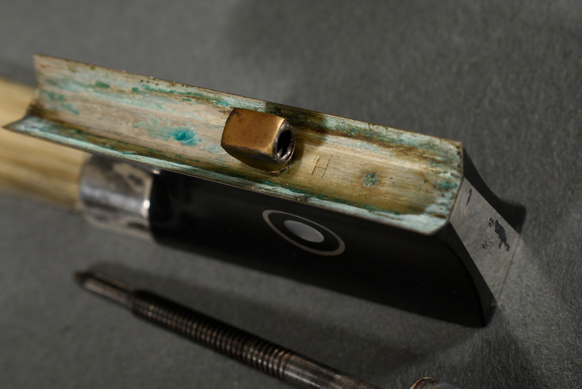 Master violin bow, Saxony 20th century, brand stamped "C. Hans Karl Schmidt Dresden", octagonal to  - Image 14 of 14