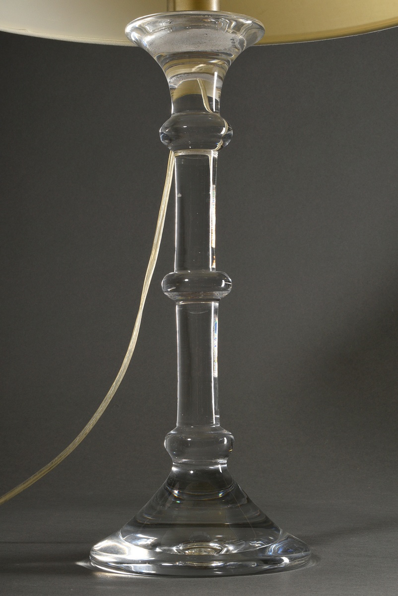 Glas Tischlampe "Tiffany" mit 3 Nodi im Schaft, Entw.: Ingo Maurer 1969, H. 70cm - Bild 2 aus 3
