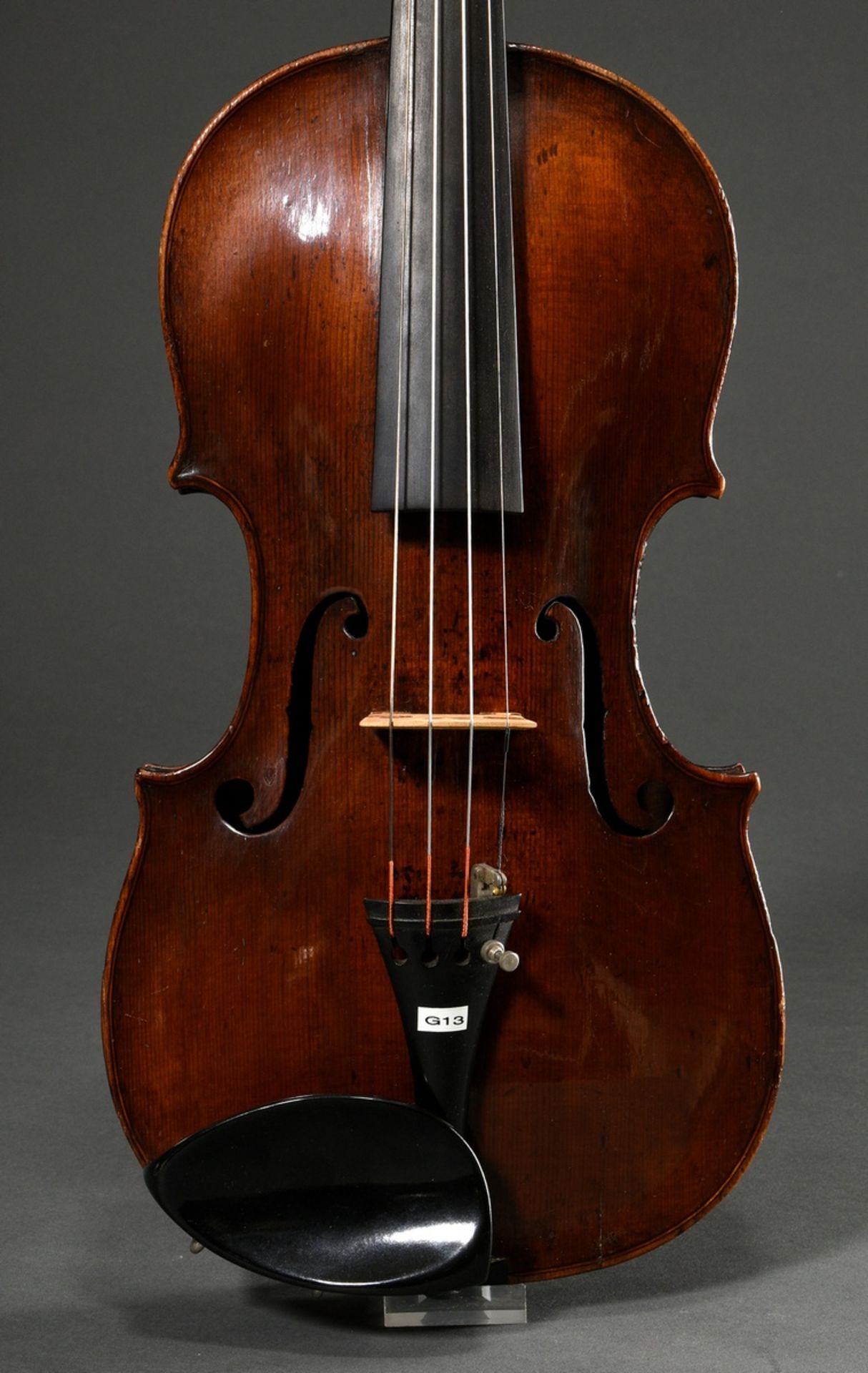 Deutsche Meister Geige, Sachsen Ende 18. Jh., wohl Pfretzschner oder Umkreis, ohne Zettel, einteili - Bild 2 aus 17