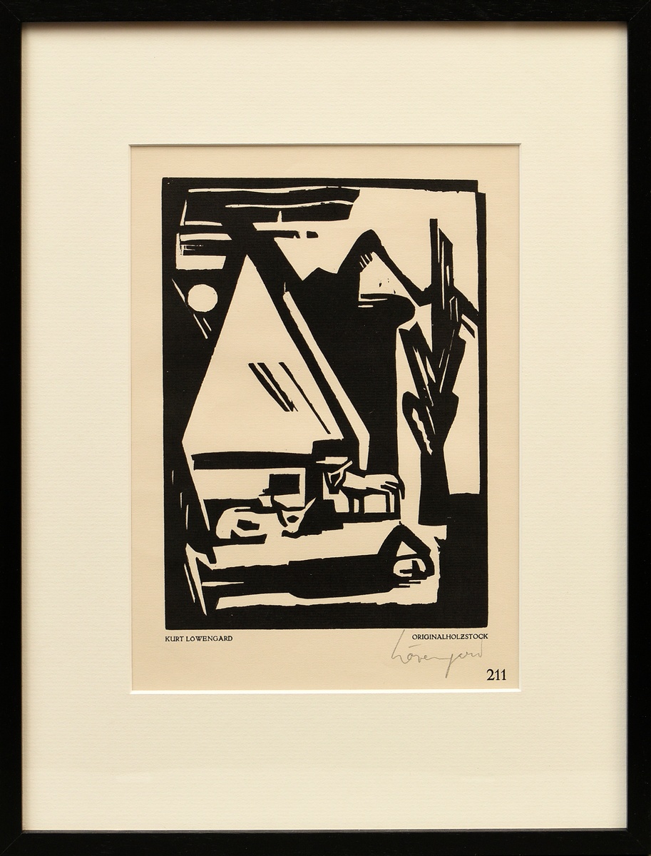 2 Löwengard, Kurt (1895-1940) ‘o.T.’ (Sleeping man with cattle and stable) and ‘o.T.’ (Cityscape wi - Image 2 of 4