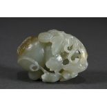 Helles Jade Toggle "Hulu Flaschenkürbisse und Schmetterling", China, 6x4,2x1,8cm