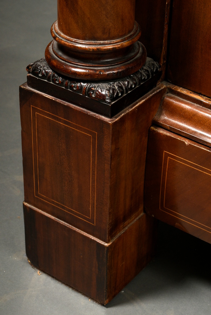 Biedermeier display cabinet in classical form, three-sided glazed body with full columns on the sid - Image 6 of 10