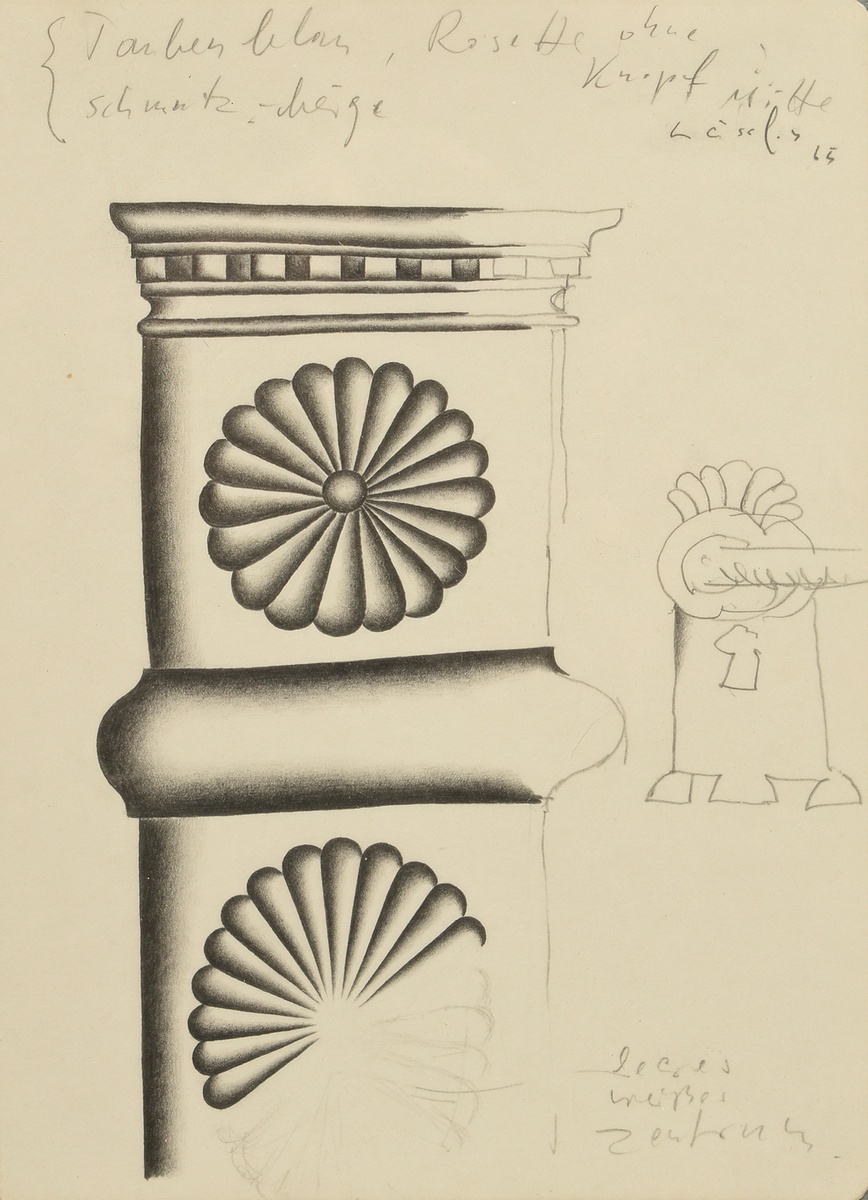 2 Leissler, Arnold (1939-2014) ‘Trani Cathedrale’ 1969 and ‘Rosette ohne Kopf’ 1965, pencil/coloure - Image 5 of 9