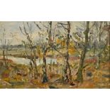 Feser, Albert (1901-1995) "Pond in Autumn" 1976, oil/painting board, sign./dat. lower right, inscr.