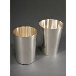 2 Diverse schlichte Becher, Wilkens, Silber 800/835, zus. 286g, H. 9,5/10cm, min. berieben