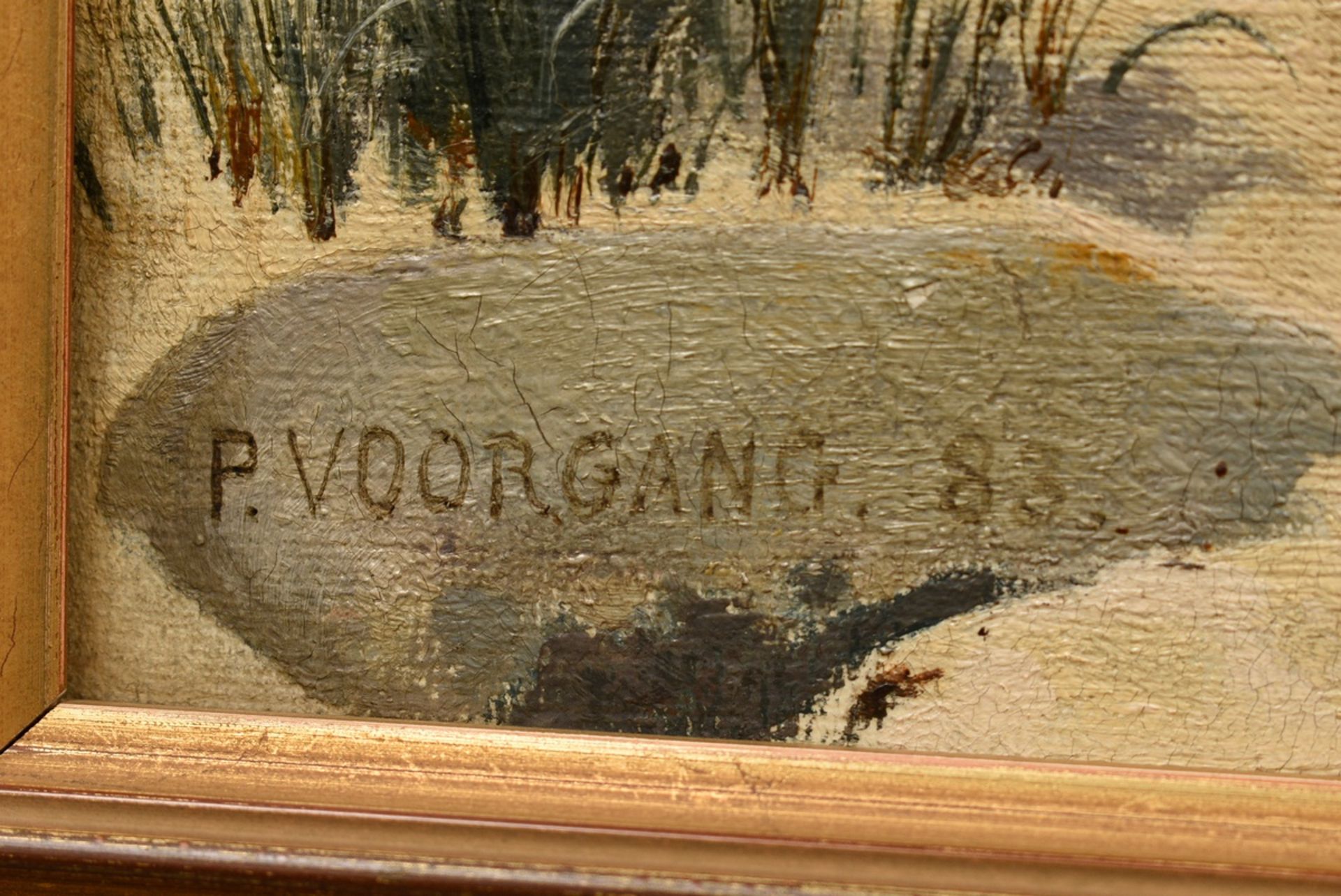 Vorgang, Paul (1860-1927) "Strandspaziergang" 1883, Öl/Leinwand, u.l. sign./dat., 30,5x50,5cm (m.R. - Bild 3 aus 5