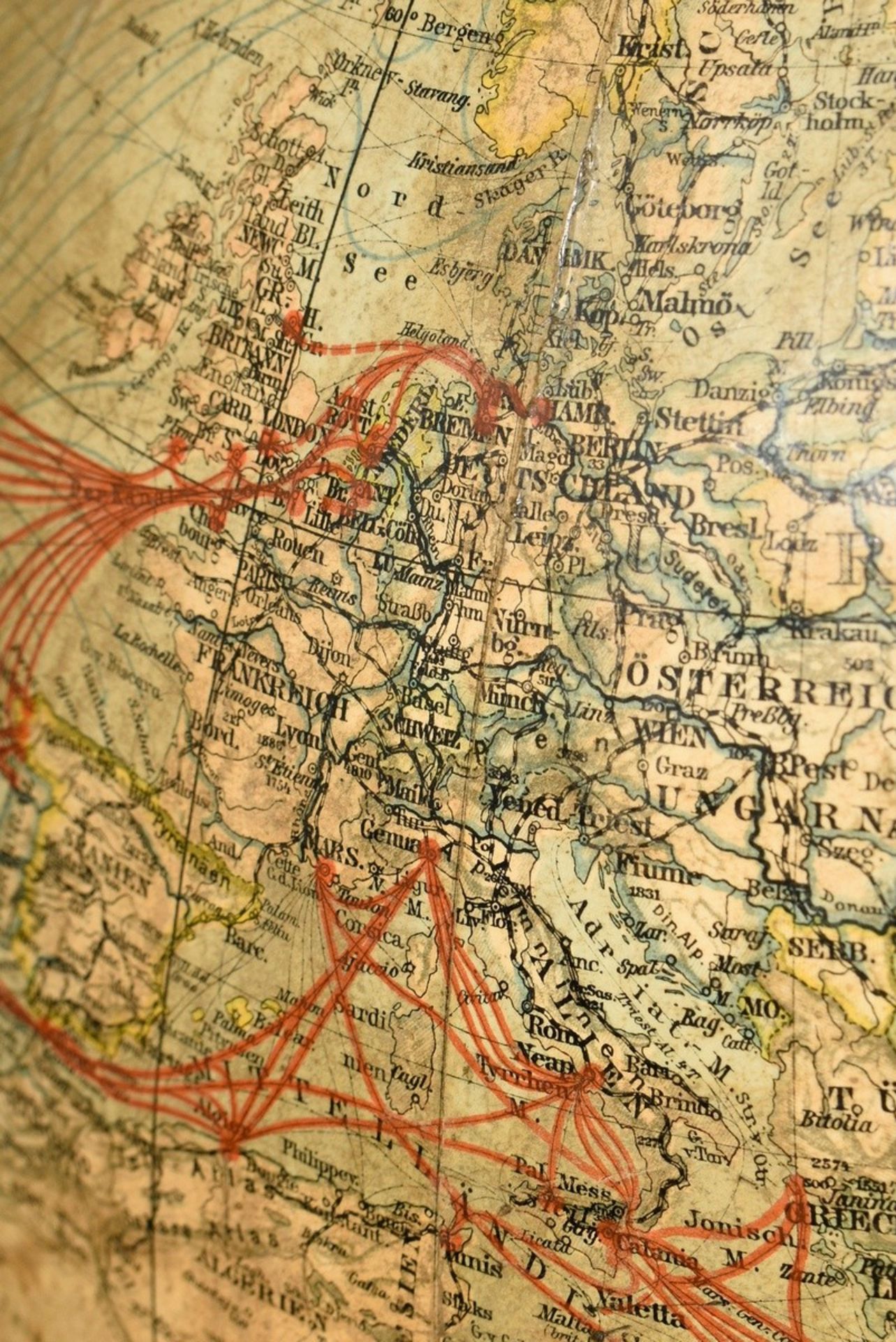 Großer Welt-Verkehrs-Globus der Dampfschiffahrts-Gesellschaft Norddeutscher Lloyd Bremen, hergest.  - Bild 7 aus 7