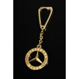 Yellow gold 750 vintage "Mercedes Benz" key ring with lobster clasp, 23g, l. 9.3cm