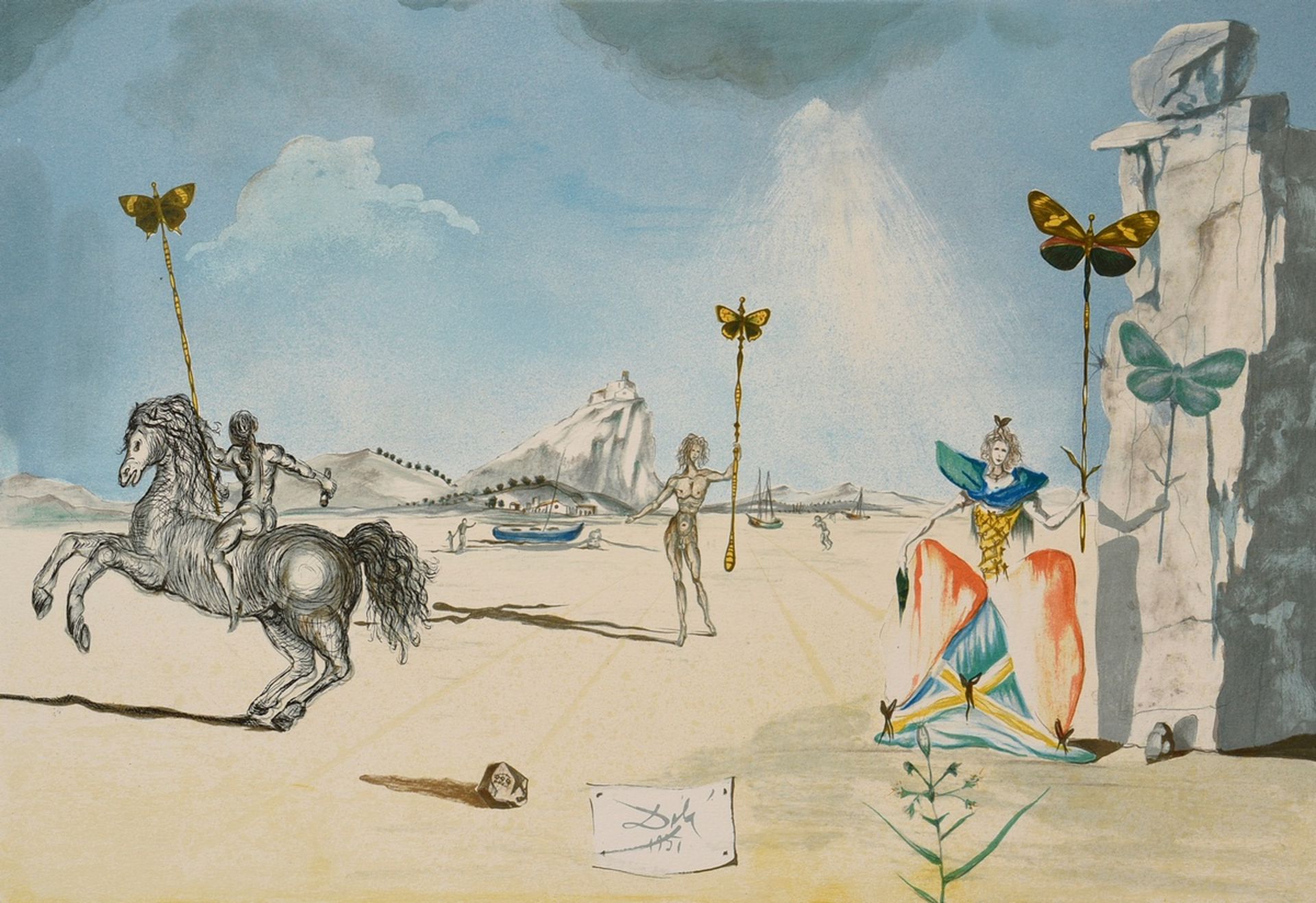 Dali, Salvador (1904-1989) ‘Hommage à Papillon’, etching/mixed media, 207/300, sign./num. lower lef