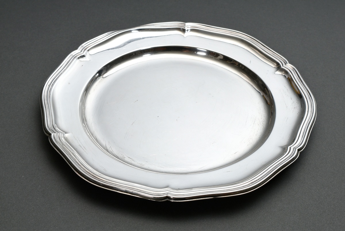 Plate with Chippendale rim, Wilkens, model no. 5969, silver 830, 218g, Ø 23cm