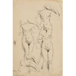 Mayershofer, Max (1875-1950) 'Nude studies', charcoal, sign. b.r., mounted on paper, SM 46x30,7cm (