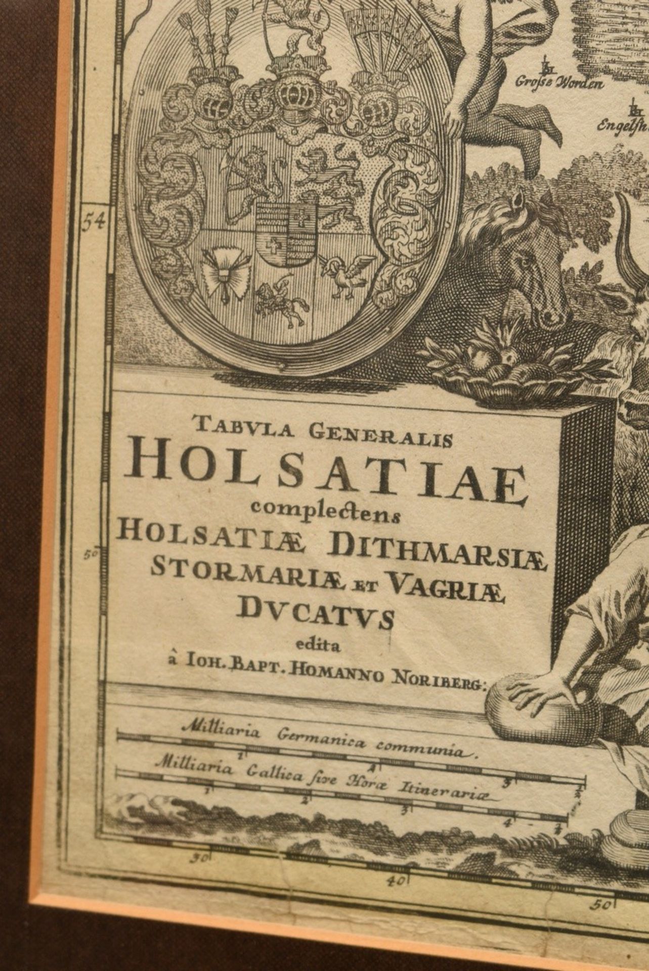 Homann, Johann Baptist (1664-1724) ‘Tabula generalis Holsatiae complectens...’ (Map of Holstein and - Image 3 of 5