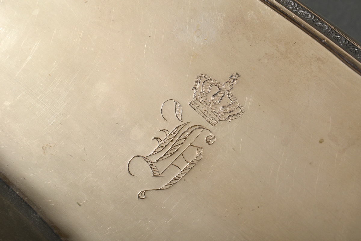 2 Pieces of Empire christening ware in plain façon with classical foliate frieze and engraved monog - Image 6 of 7