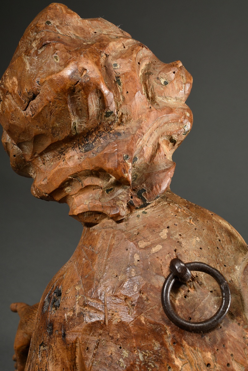 Baroque putto, limewood, h. 53cm, old wormholes, supplemented - Image 7 of 12