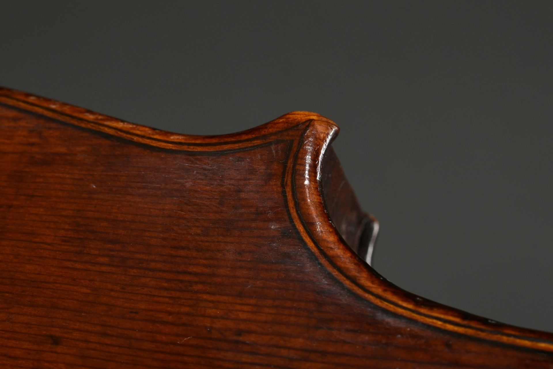 Deutsche Meister Geige, Sachsen Ende 18. Jh., wohl Pfretzschner oder Umkreis, ohne Zettel, einteili - Bild 13 aus 17