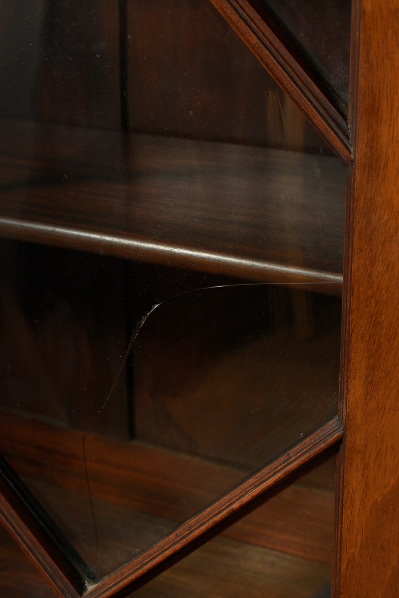 2 English bookcase library cabinets with round gables and floral carving reliefs in the Neoclassica - Image 14 of 14