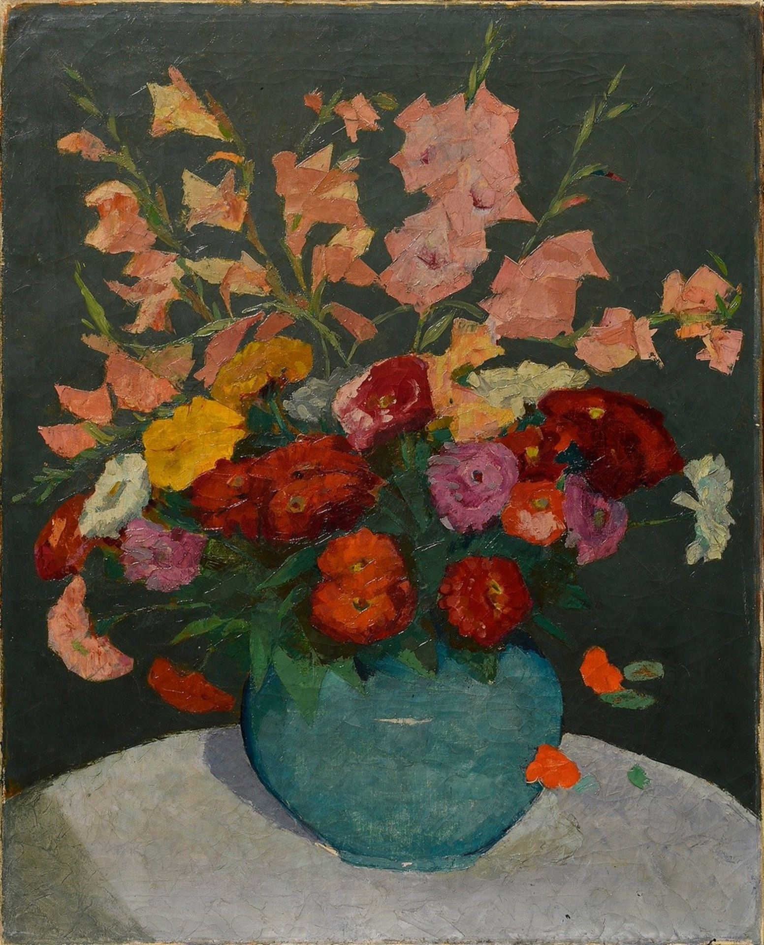 Reuss-Löwenstein, Harry (1880-1966) "Blumenstillleben in Vase" 1908, Öl/Leinwand, mit separater Nac