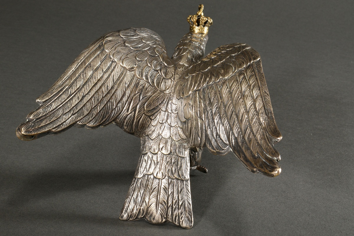 Wilhelminischer Adler mit deutscher Kaiserkrone in fein ziselierter Ausführung, um 1880/1900, Metal - Bild 8 aus 8