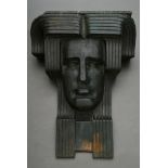 Bock, Arthur (1875-1957) "Großer Kopf", Bronze Bauplastik in abstrahierter Jugendstil Façon, um 190