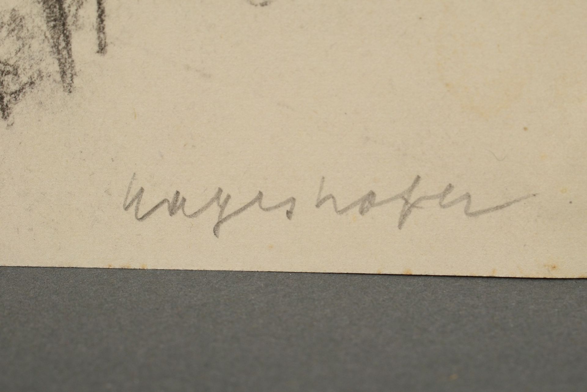 4 Mayershofer, Max (1875-1950) "Aktstudien", Kohle, je u.r. sign., 1x bez., BM 14x31,5-37,6cm, z.T. - Bild 5 aus 7