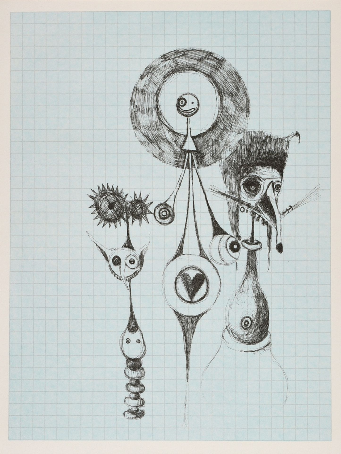 Tobias, Uwe und Gert (*1973) "o.T." 2009, Farblithographie, verso sign., Griffelkunst, PM 36x27cm, 