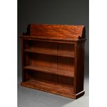 Half-height mahogany bookcase with 3 shelves and recessed top with volute backrests, 19th century, 