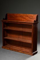 Half-height mahogany bookcase with 3 shelves and recessed top with volute backrests, 19th century, 